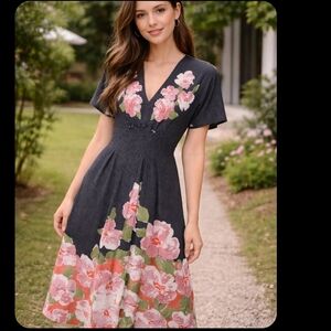 Anthropologie Blank London Tatiana Kaftan Black  Dress One Size